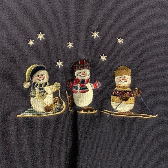 Christopher‎ and Banks, women’s Snowman sweatshirt, navy blue size M - Picture 2 of 8